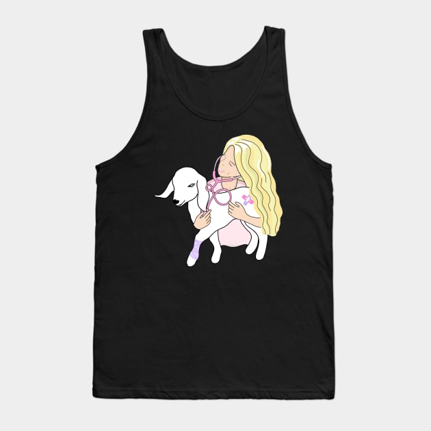 Cute Goat Vet check-up Tank Top by Danielle